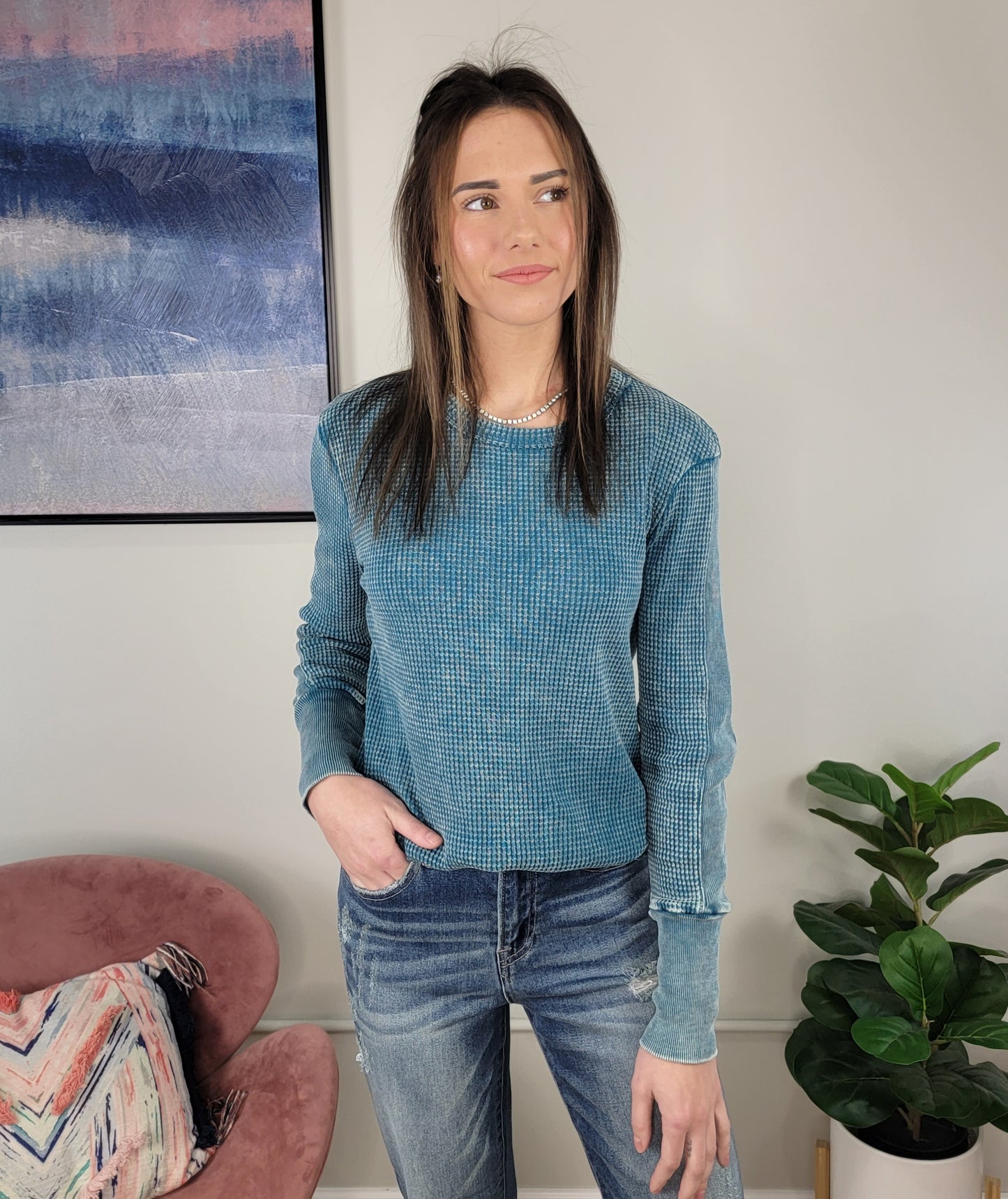 Caroline Waffle Top