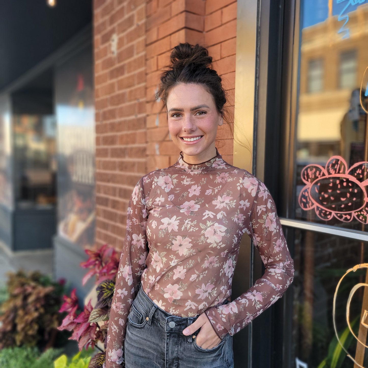 Dylan Floral Mesh Top