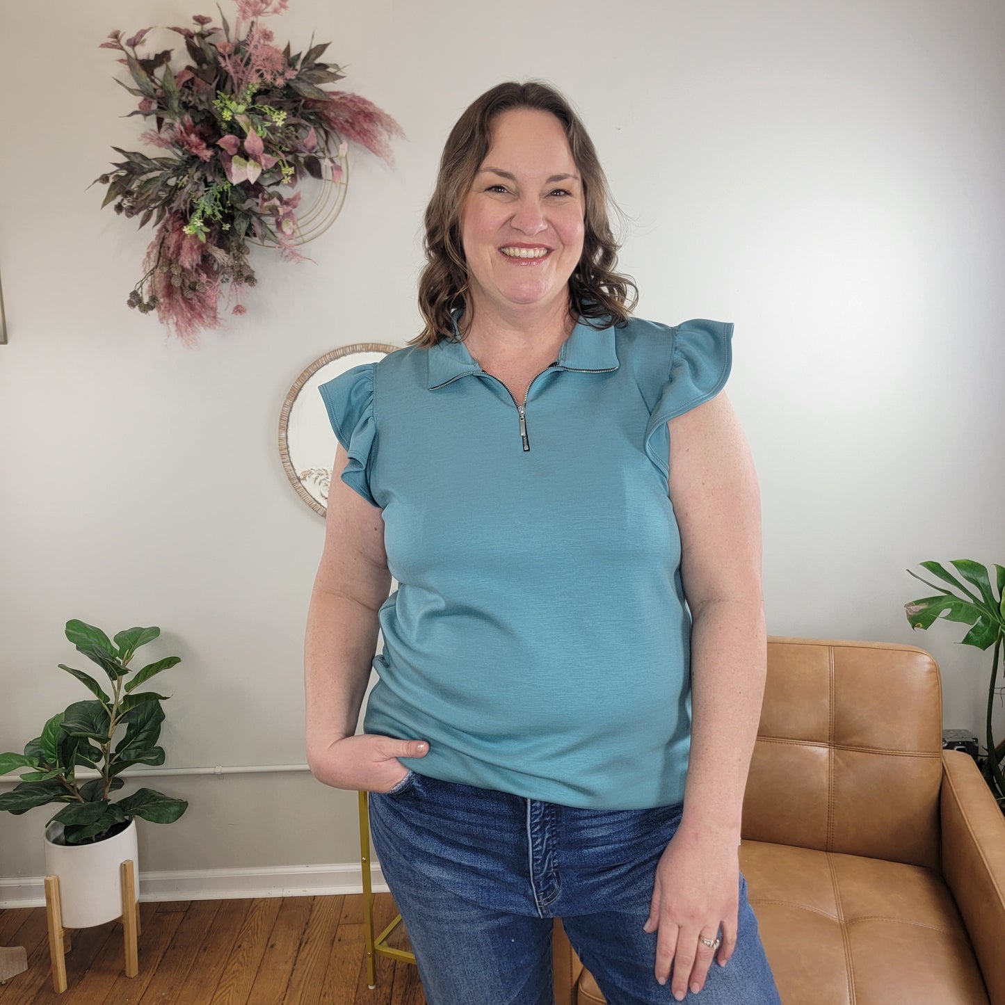 Dakotah Ruffle Sleeve Top
