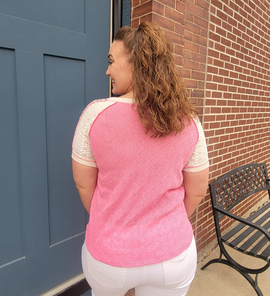 Sloane Patchwork V-Neck Top