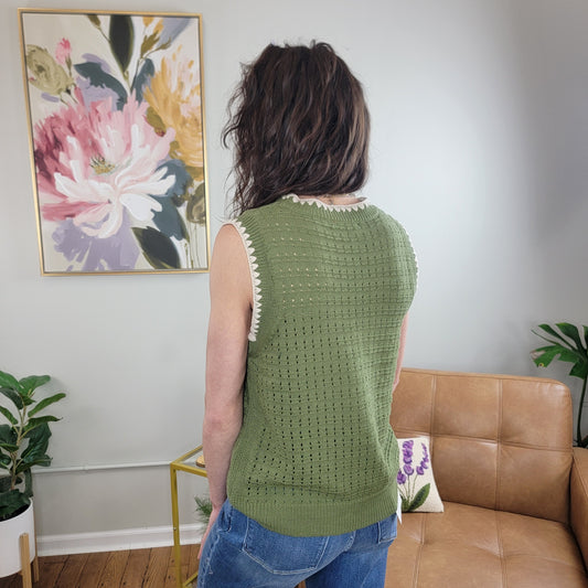 Taini Olive Sleeveless Sweater