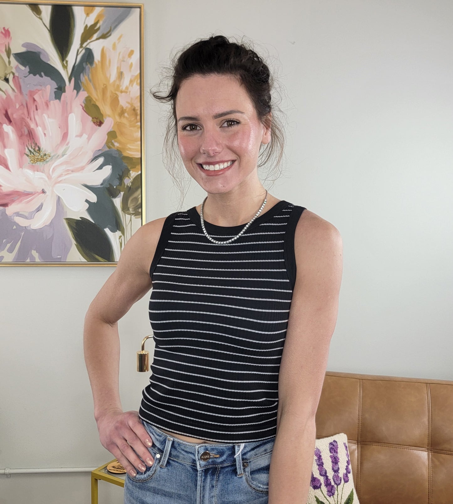 Cynthia Black and White Tank
