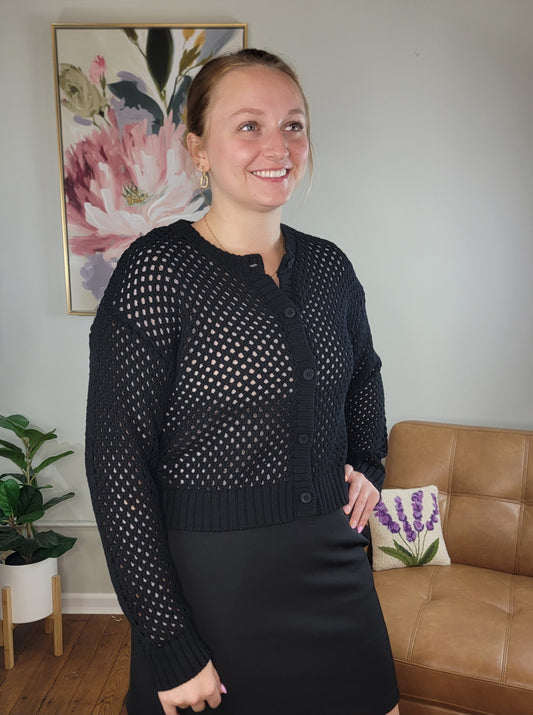 Arlet Cropped Crochet Cardigan