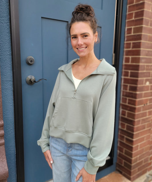 Claire Half Zip Crewneck
