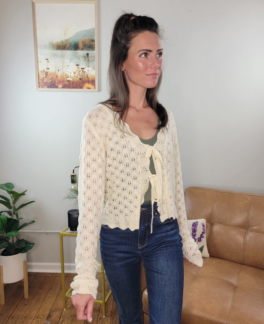 Amberlyn Pointelle Cardigan
