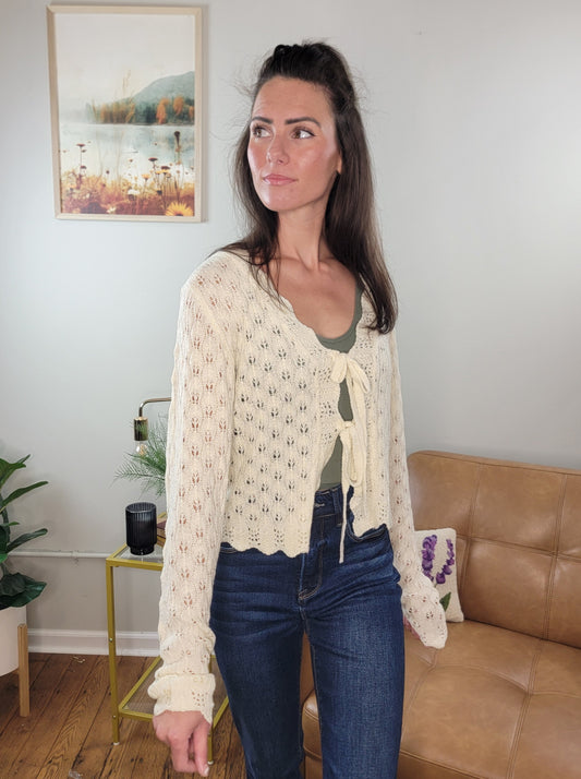 Amberlyn Pointelle Cardigan