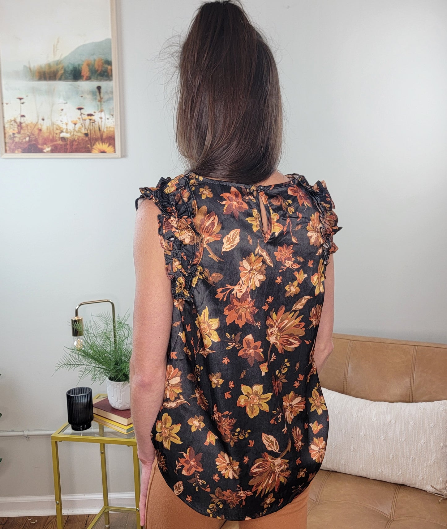 Jenna Floral Ruffle Top