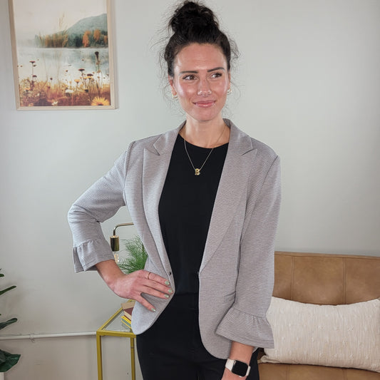 London Ruffle Sleeve Blazer