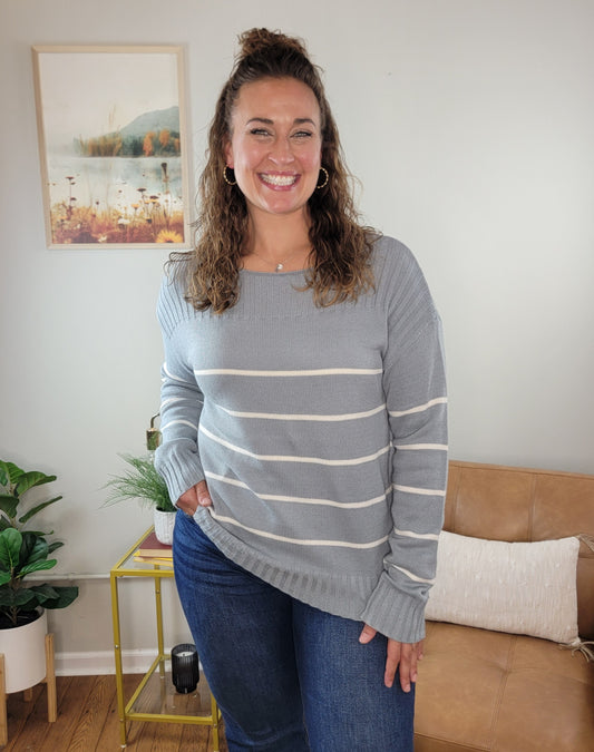 Athena Long Sleeved Striped Sweater