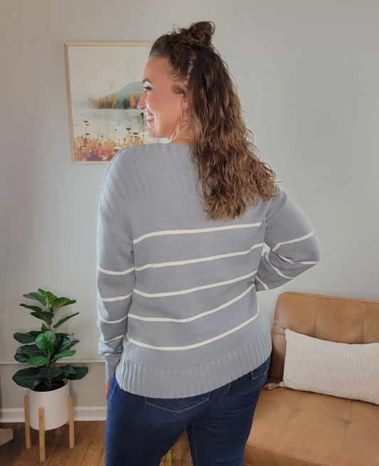 Athena Long Sleeved Striped Sweater