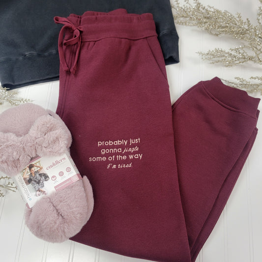 "I'm Tired" Embroidered Joggers