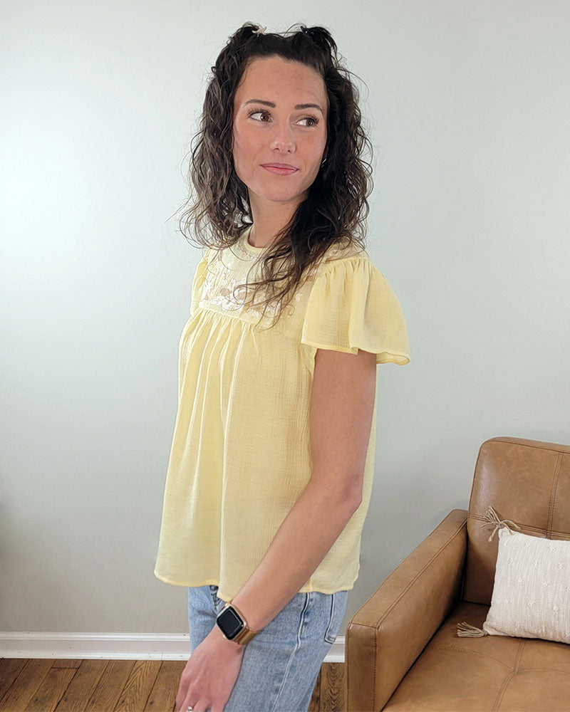 Addison Flutter Sleeve Top