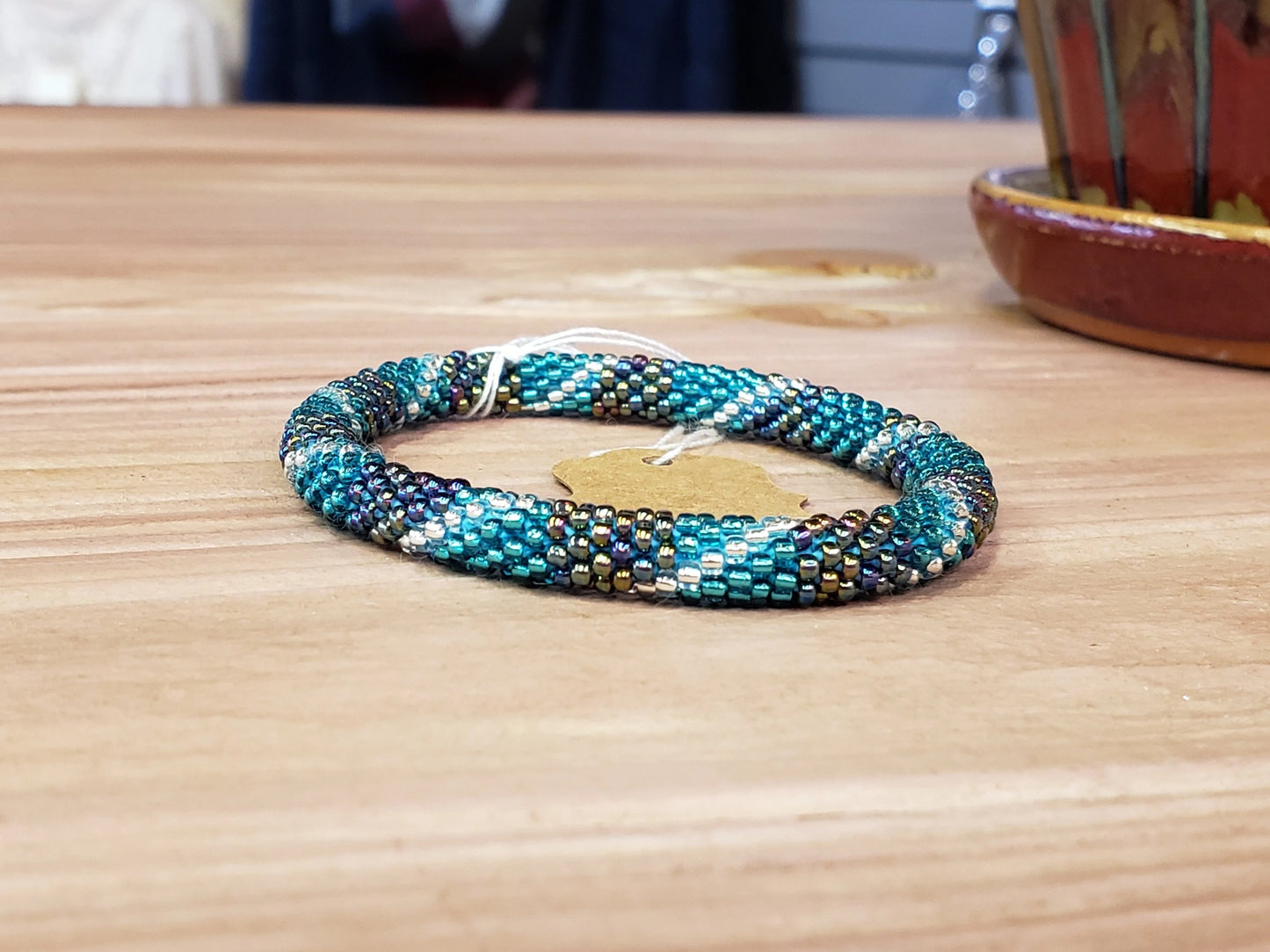Blue/Black Beaded Bracelet