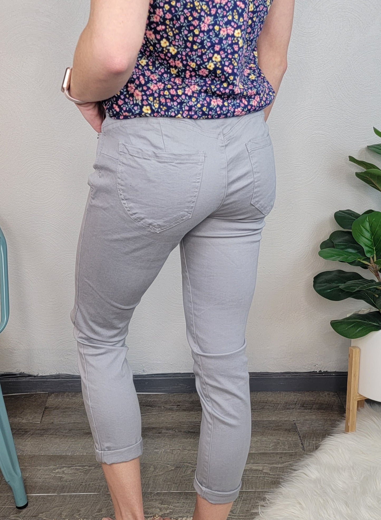 "Ab Solution" Ankle Skimmers in Dove Gray