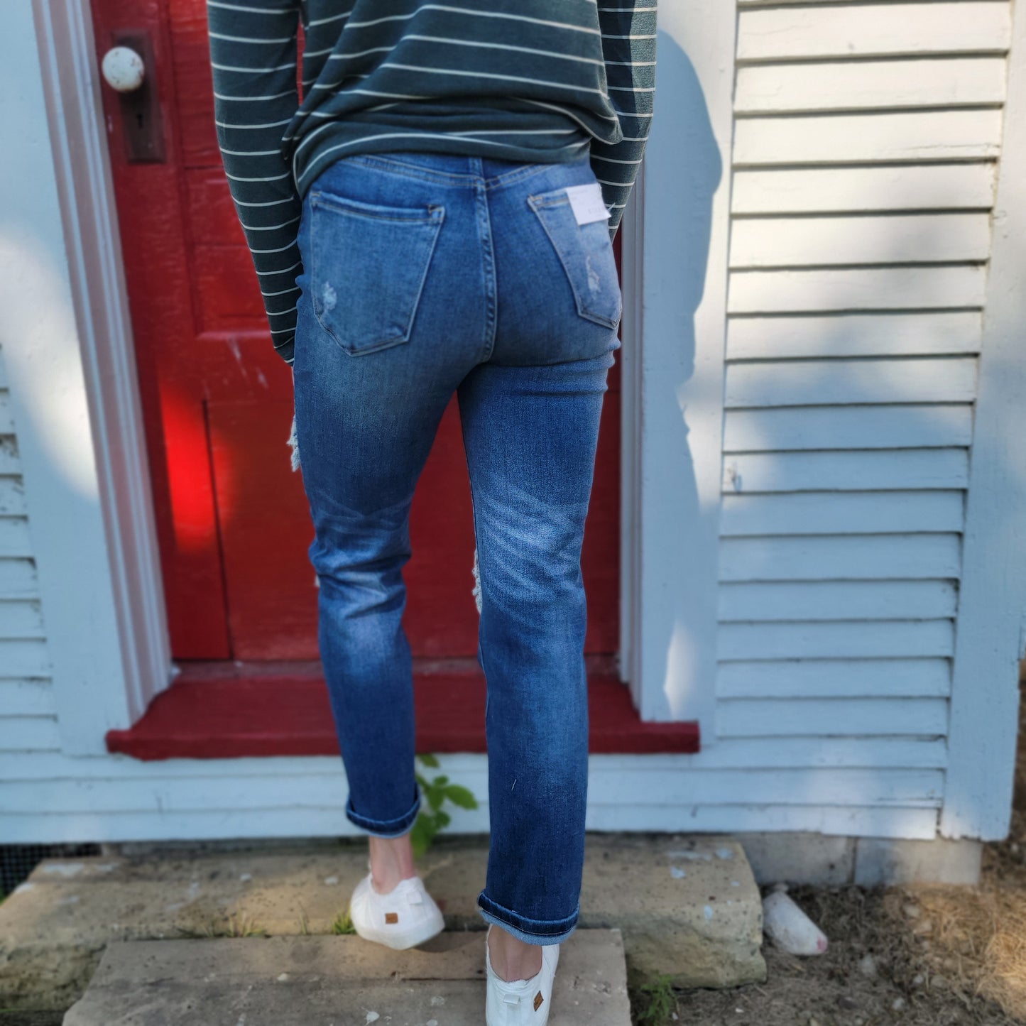 Patched Straight Jeans from Risen