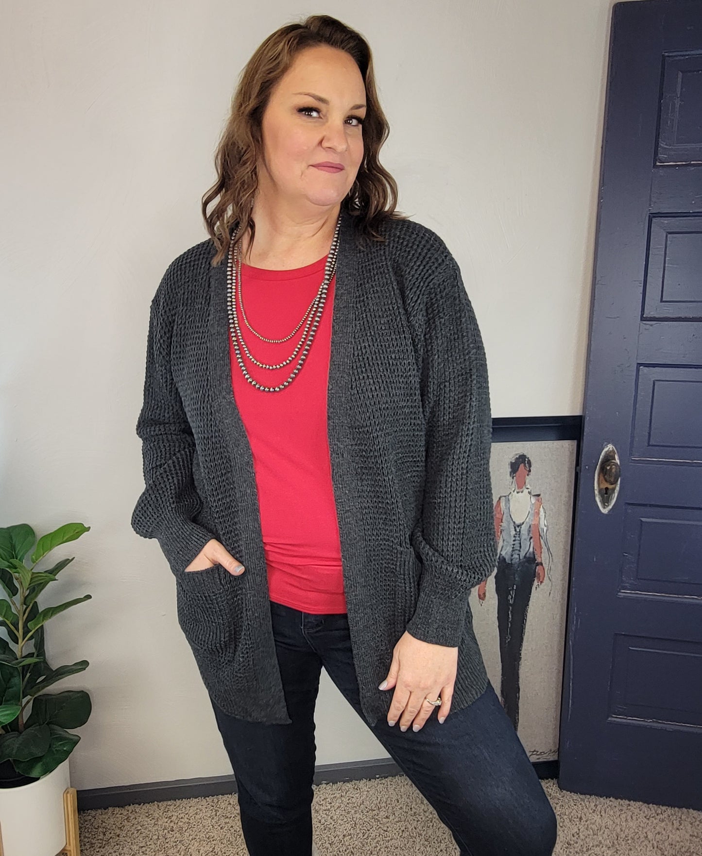Kellie Waffle Cardigan