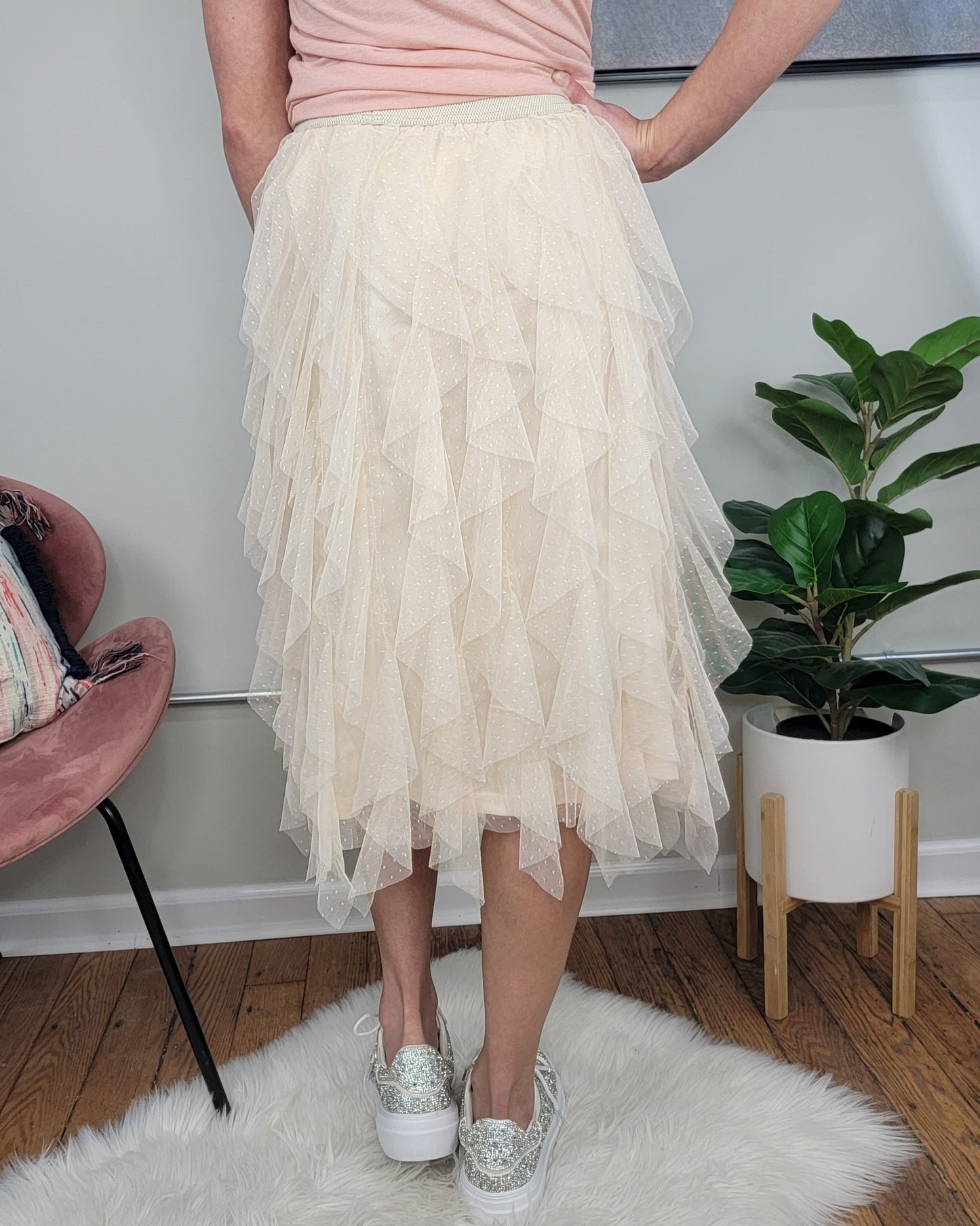 Mavis Tule Midi Skirt