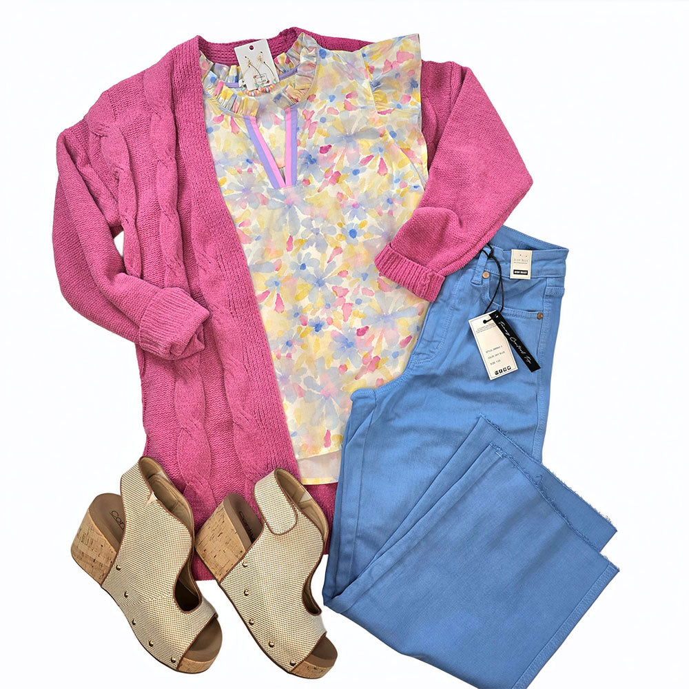 Paxton Ruffle Sleeve Floral Blouse