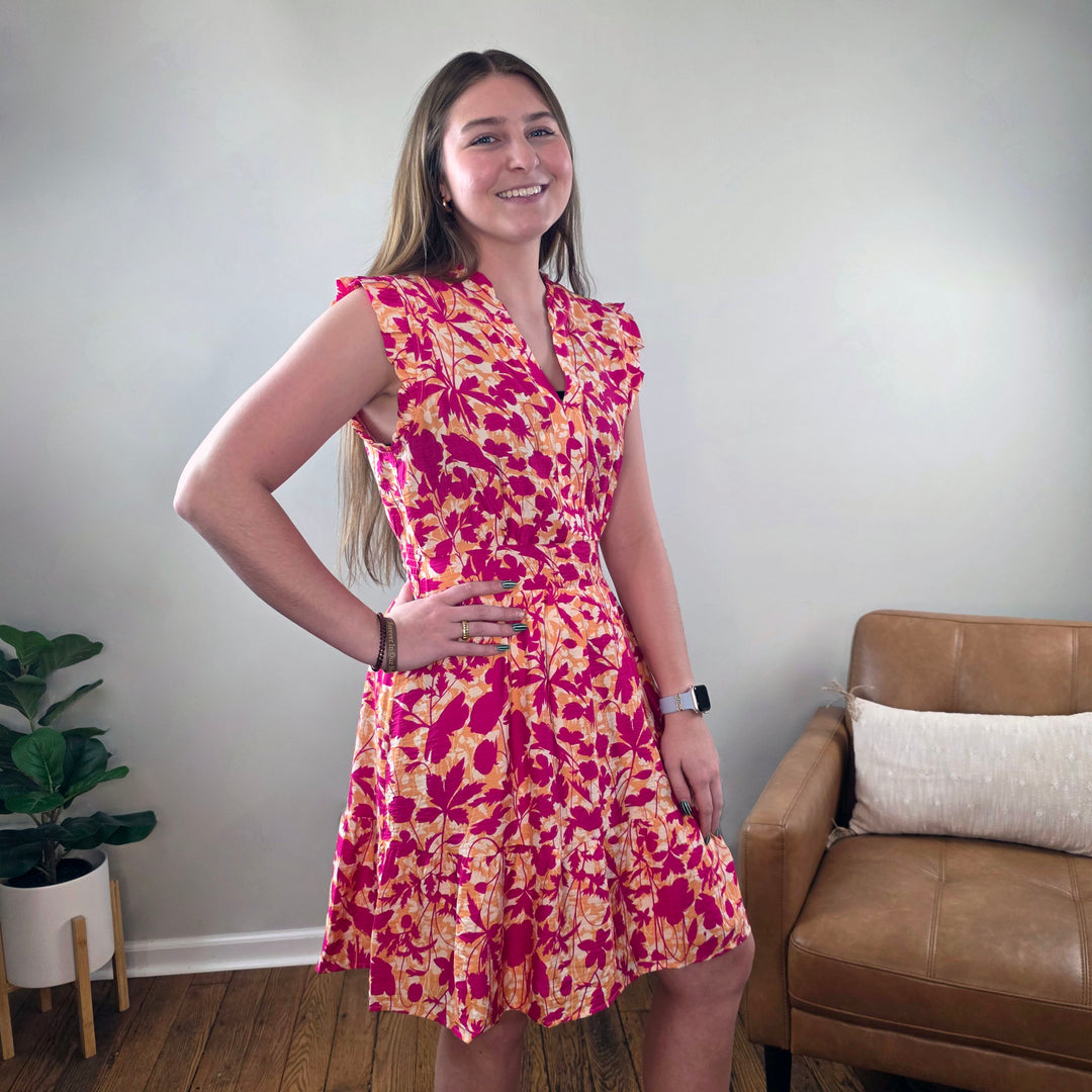 Edith Floral Print Sleeveless Dress