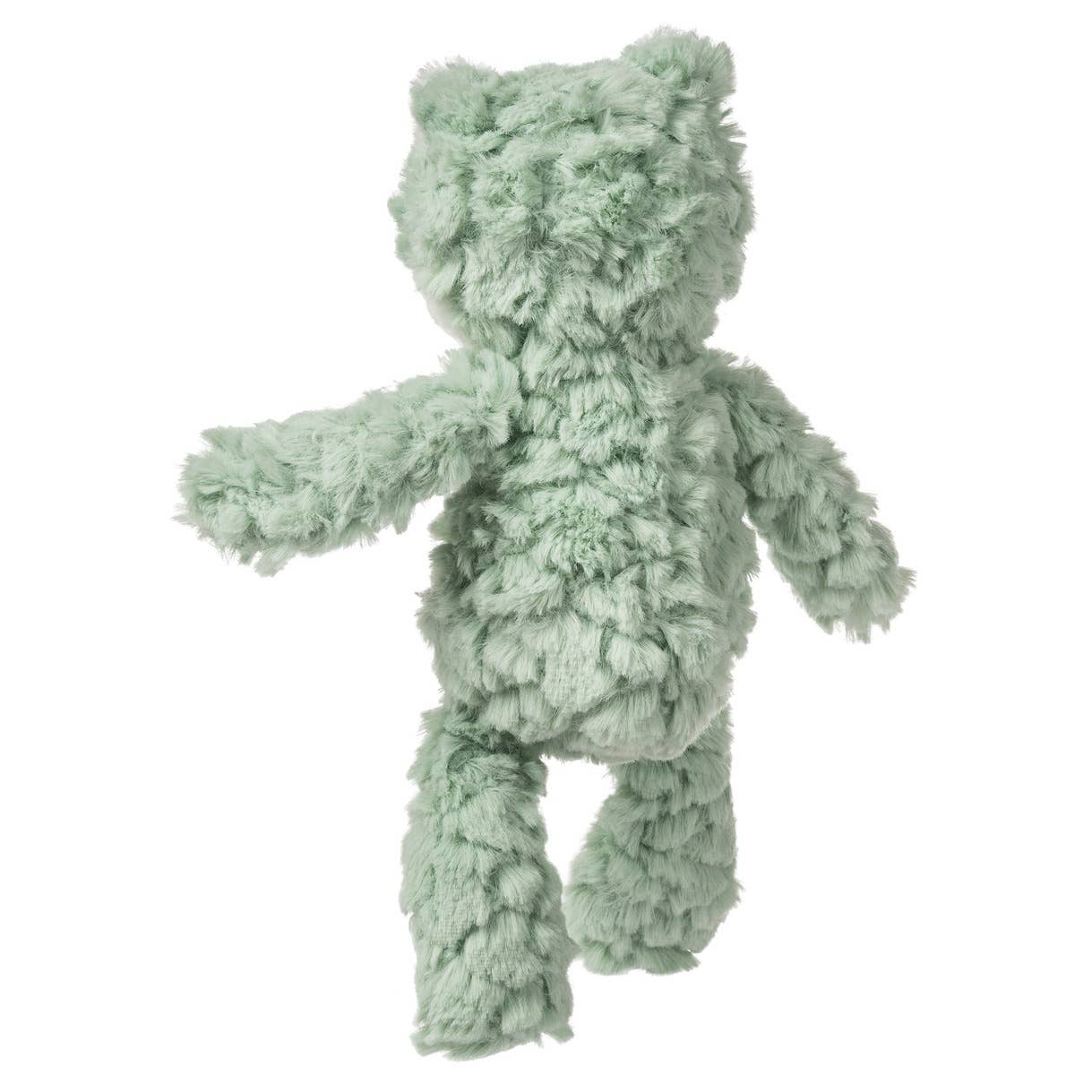 The Mary Meyer Nursery Mint Frog, with its light green, plush texture, is pictured from the back against a white background—an adorable and charming addition to any nursery.