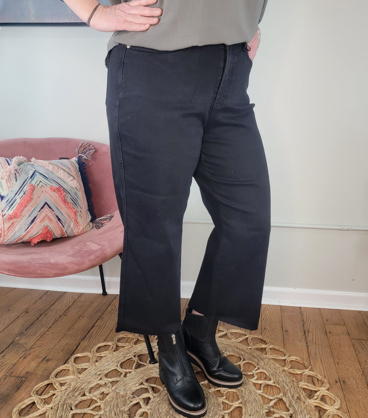 Rylee Tummy Control Cropped Wide Legs from Judy Blue