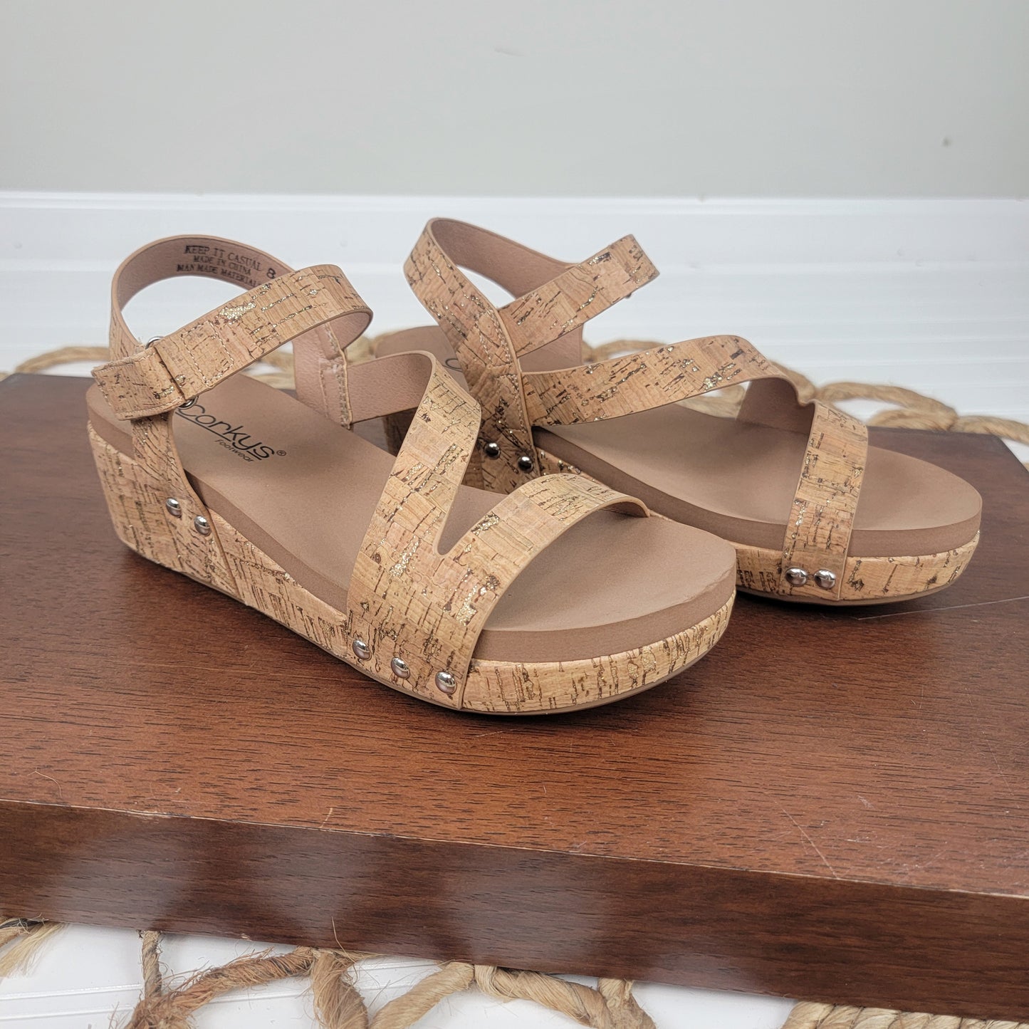 Keep It Casual Glitter Cork Sandal