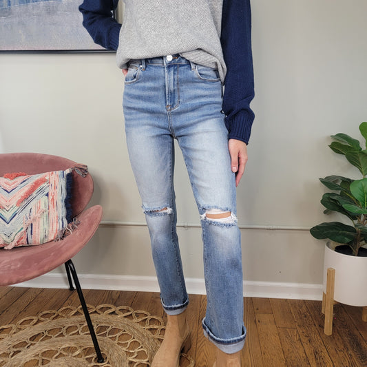 Sibyl Ankle Slim Straight Jeans from Risen