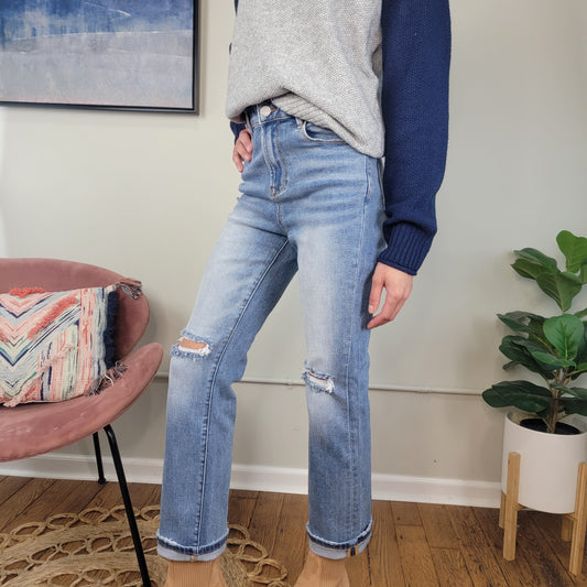 Sibyl Ankle Slim Straight Jeans from Risen