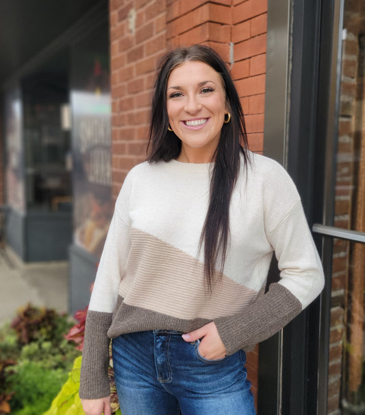 Kelsey Color Block Sweater