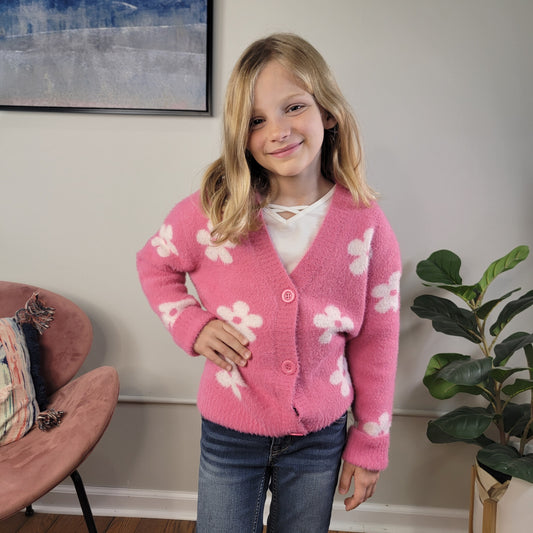 Girls: Elaia Flower Cardigan