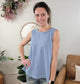 Eva Blue Sleeveless Blouse