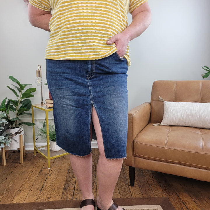 Mickey Denim Midi Skirt