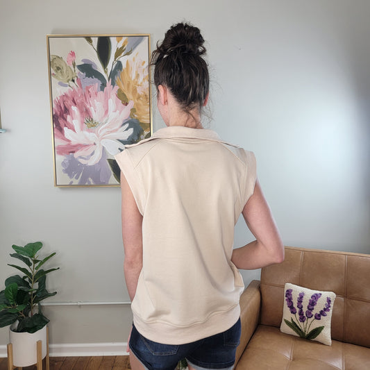 Vienne Cap Sleeve Quarter Zip