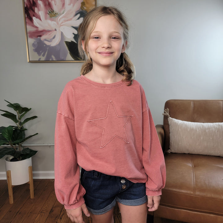 Girls Jaylee Star Crewneck