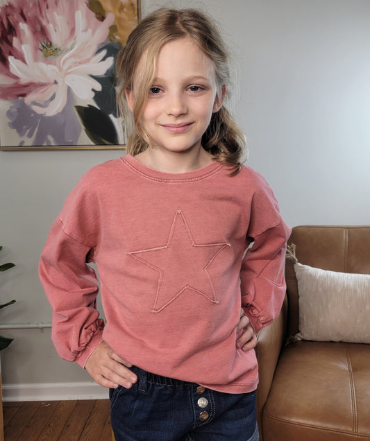 Girls Jaylee Star Crewneck