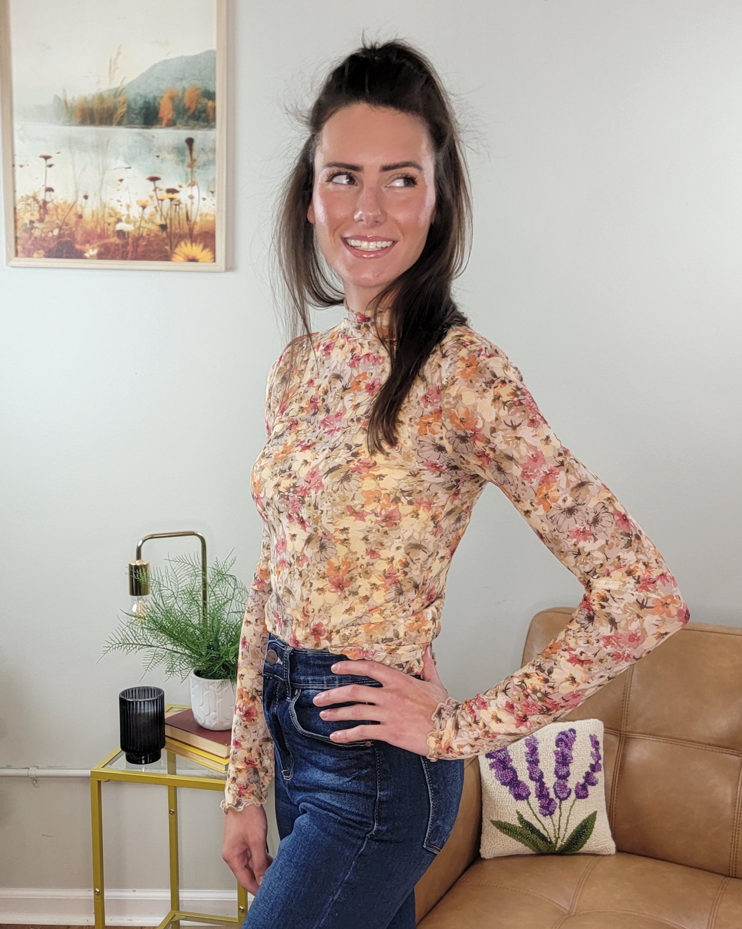 Tatum Floral Mesh Top