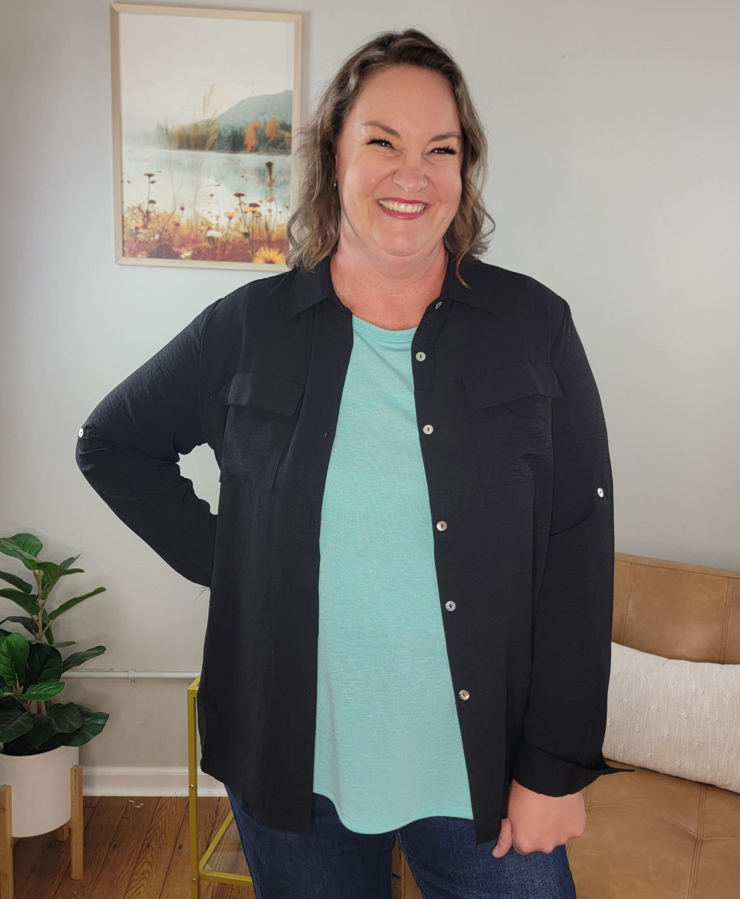 James Button Down Top