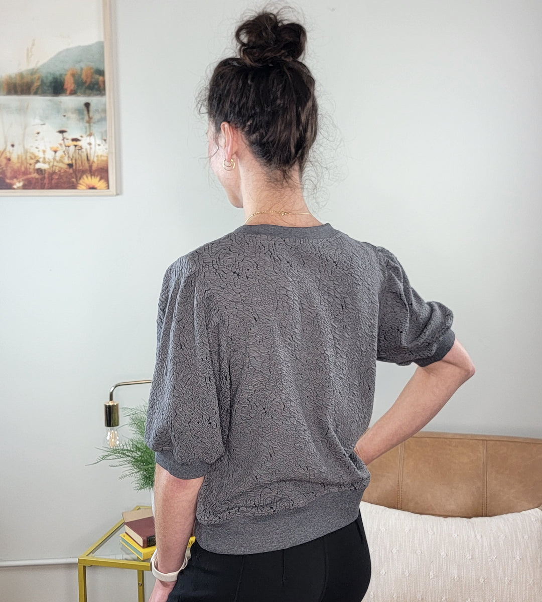 Willa Floral Knit Short Sleeve Top