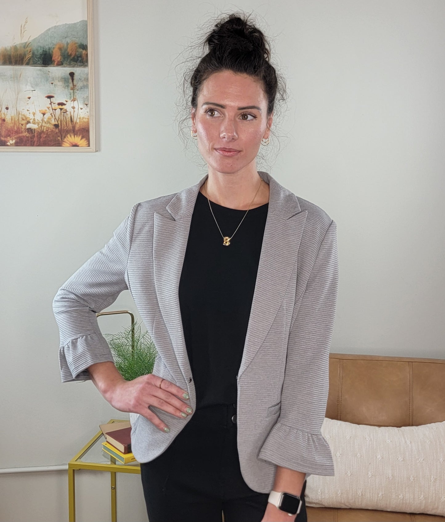 London Ruffle Sleeve Blazer