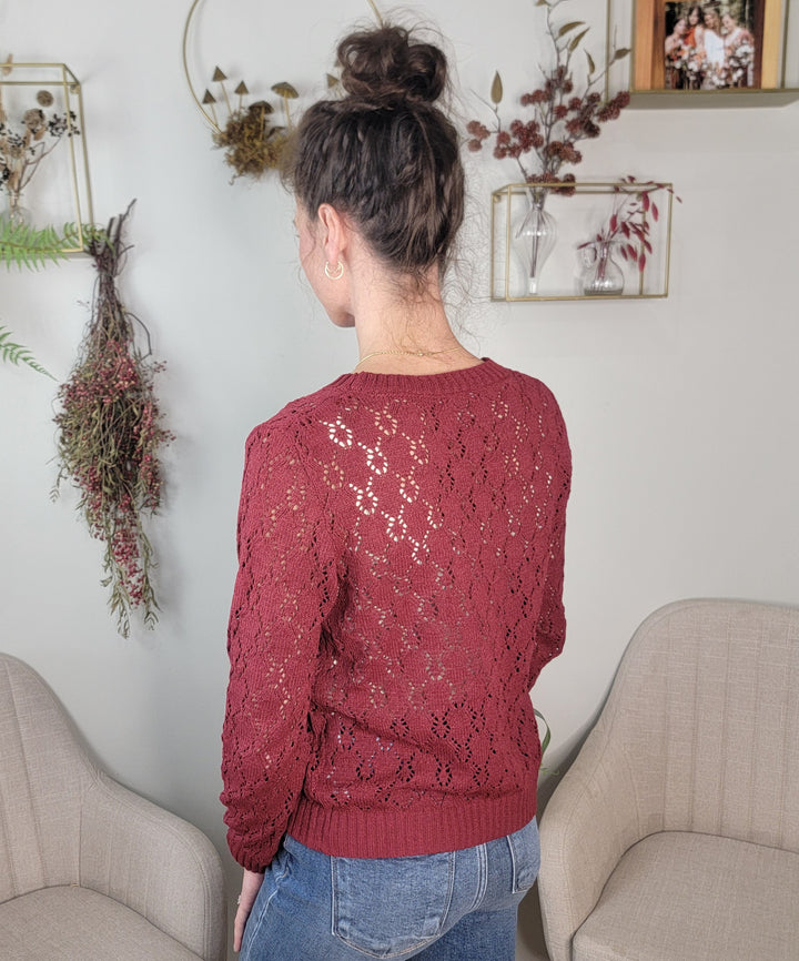 Dixie Pointelle Open Knit Sweater