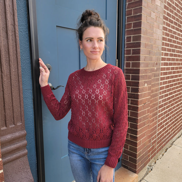 Dixie Pointelle Open Knit Sweater