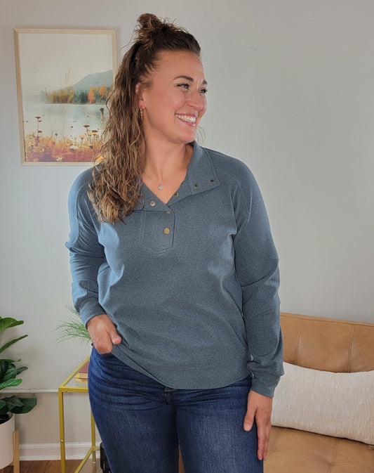Blaire Button Sweatshirt