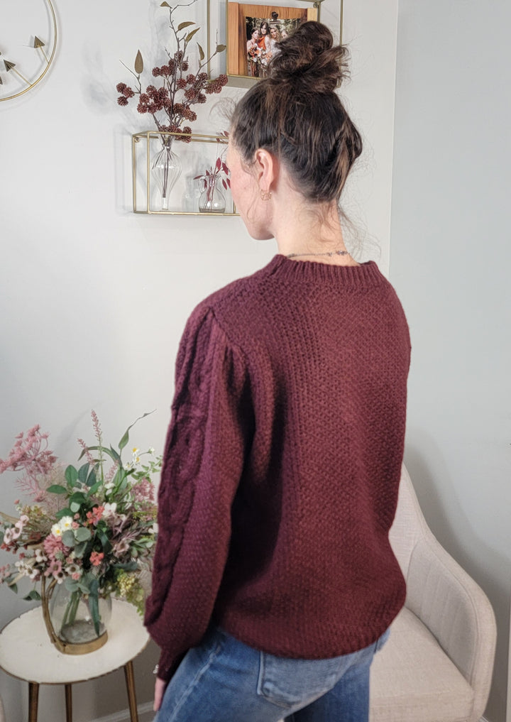 Peyton Knit Sweater with Puff Sleeve