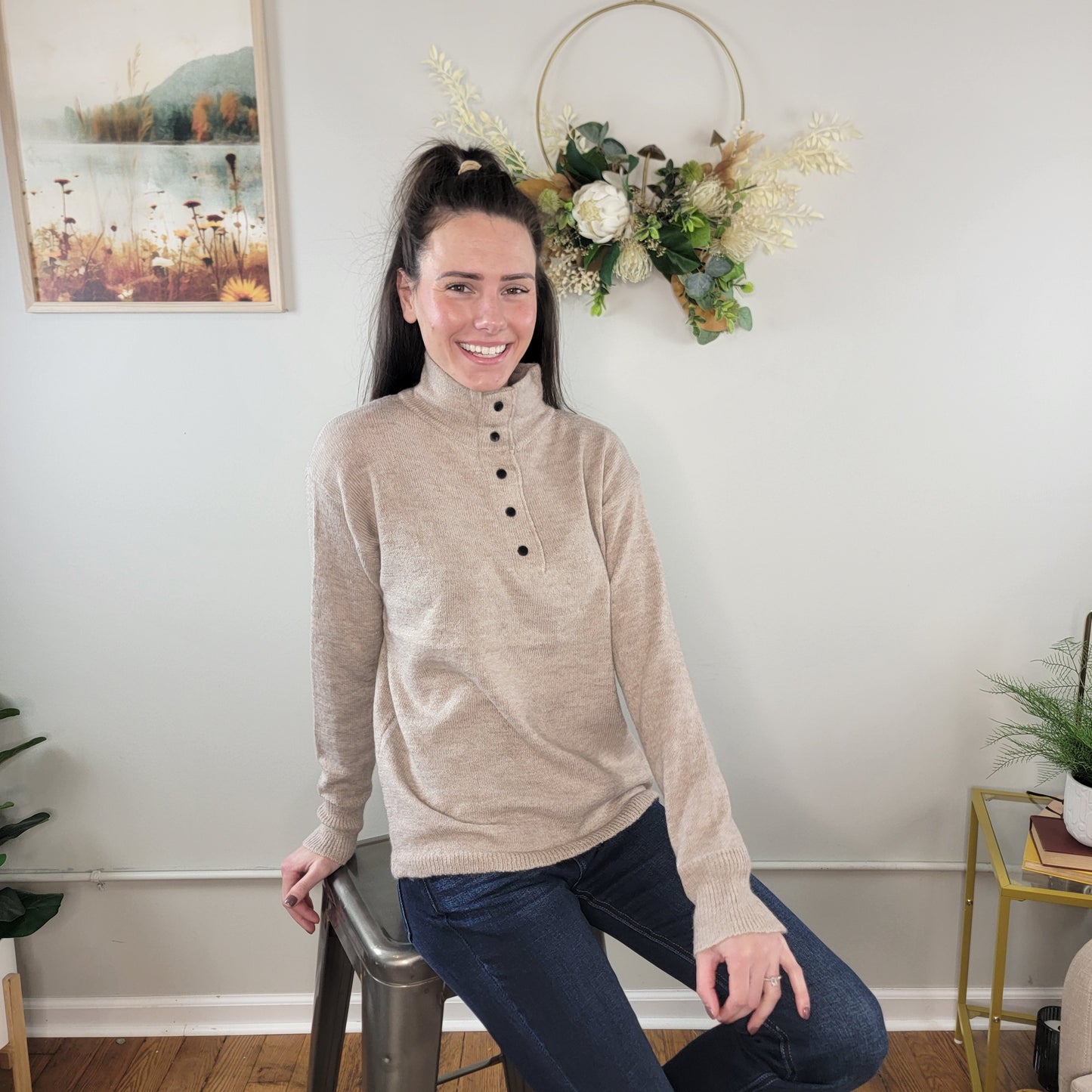 Devon Half Snap Sweater