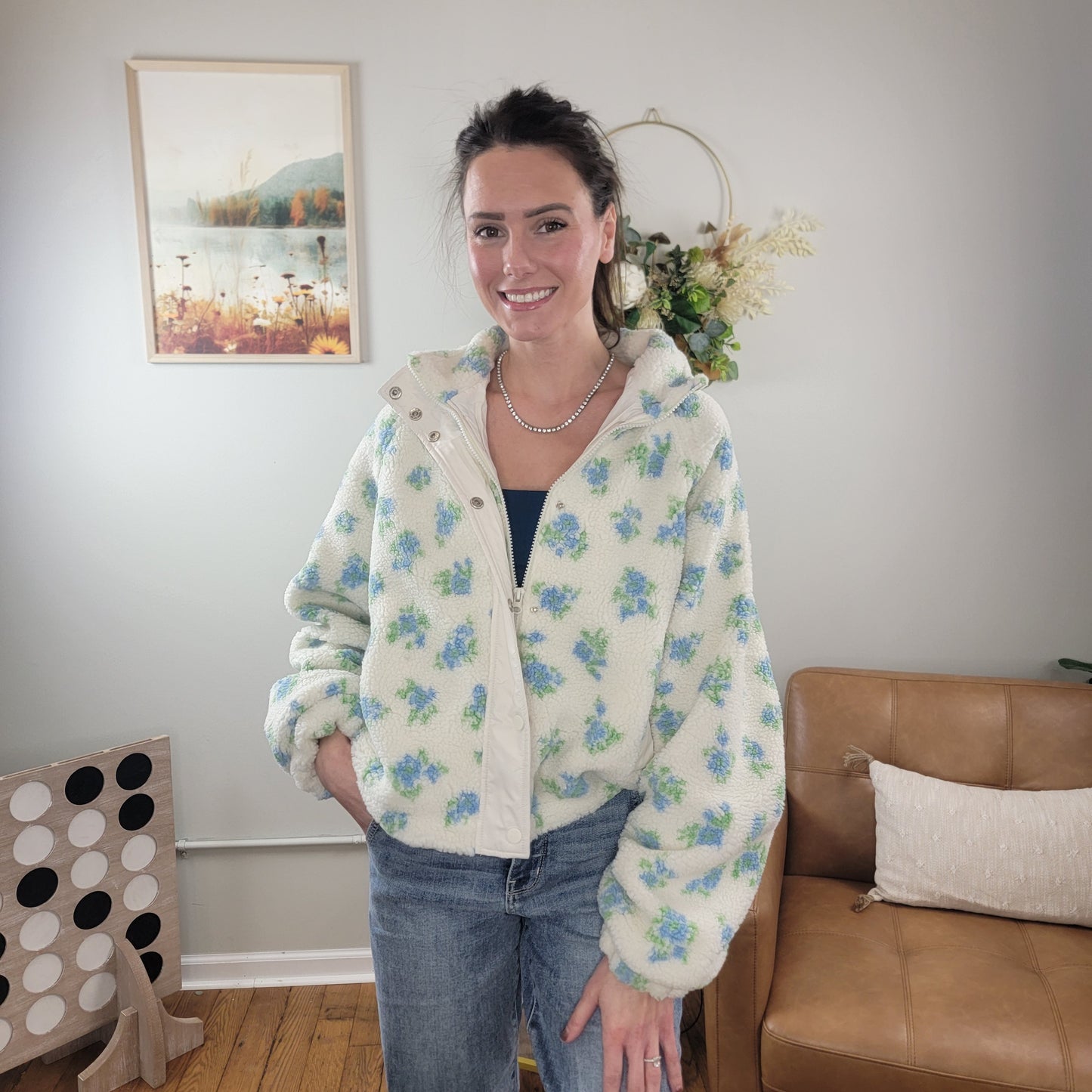 Paisley Floral Sherpa Jacket