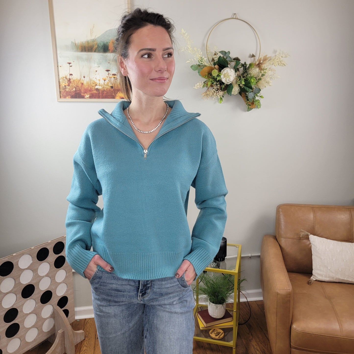 Lucille Quarter Zip Sweater