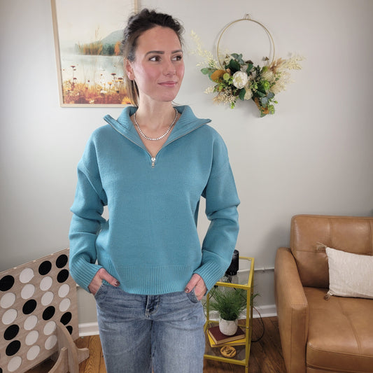 Lucille Quarter Zip Sweater