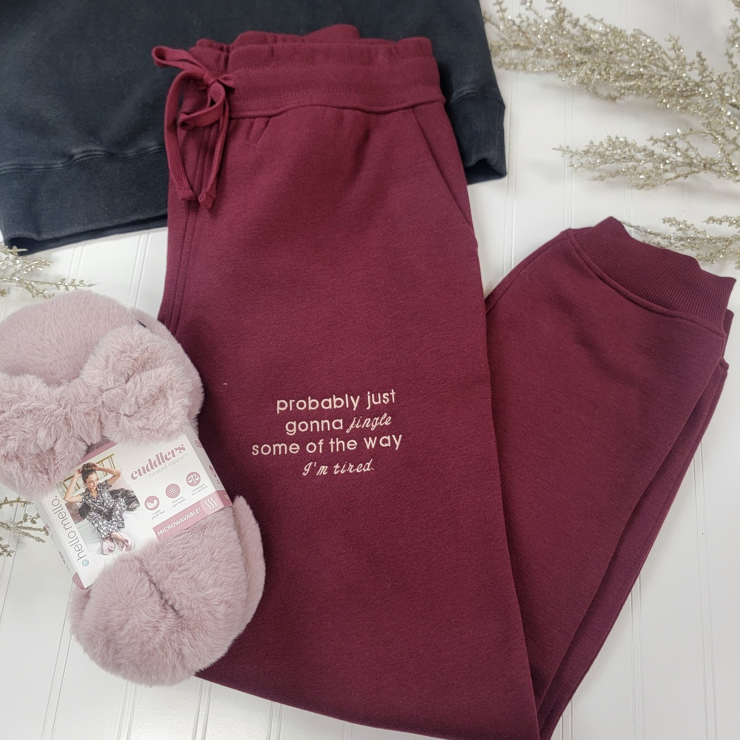 "I'm Tired" Embroidered Joggers