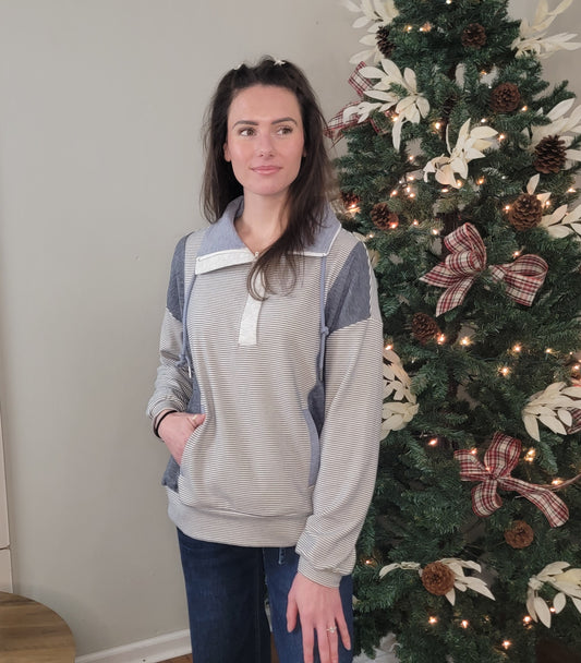 Shay Stripped Mix Pullover