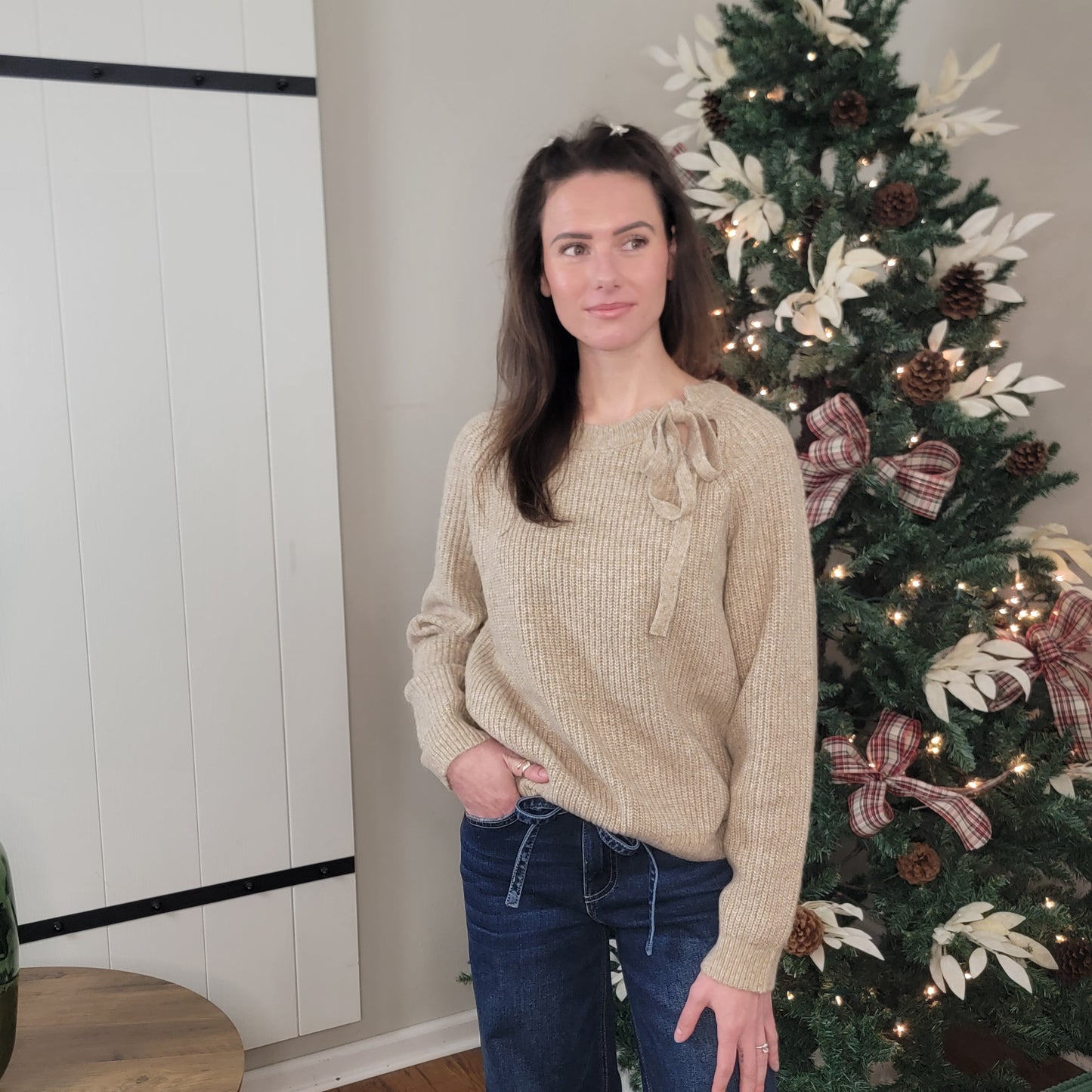 Alayla Tie Neck Sweater